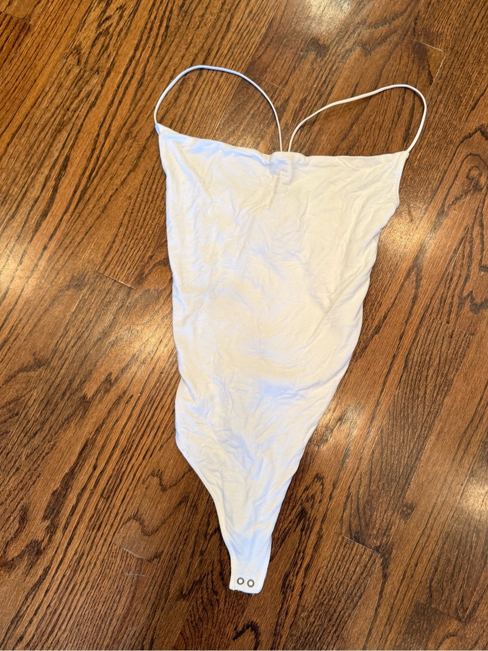 Abercrombie & Fitch White Spaghetti Strap Bodysuit Size‎ Small